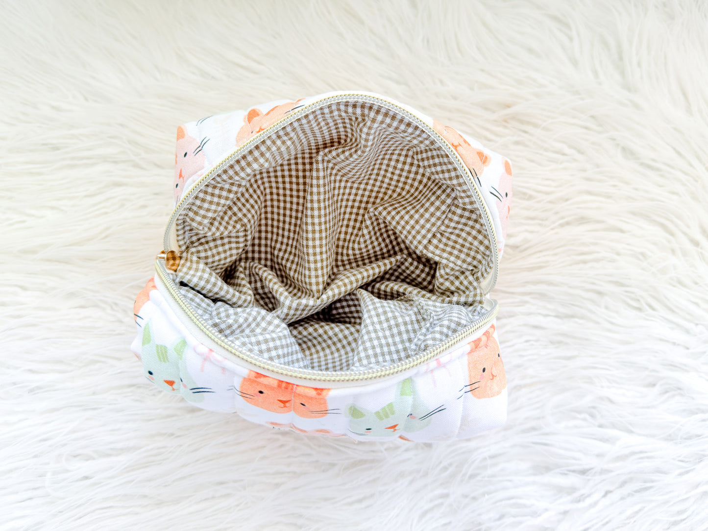 Meow Meadow Quilted Everything Pouch – Mini & Me Original Print