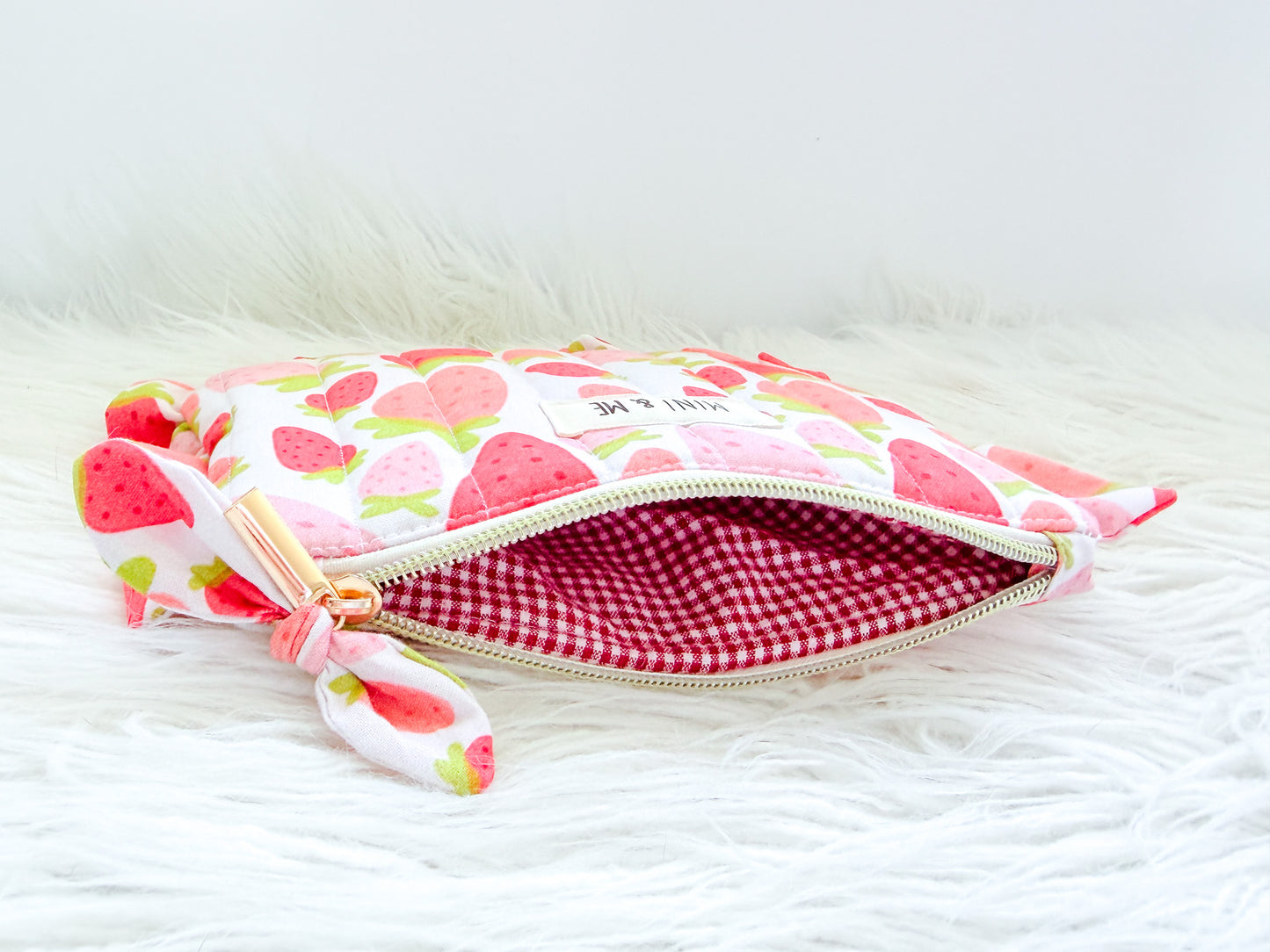 Strawberry Fields Ruffle Pouch – Mini & Me Original Print