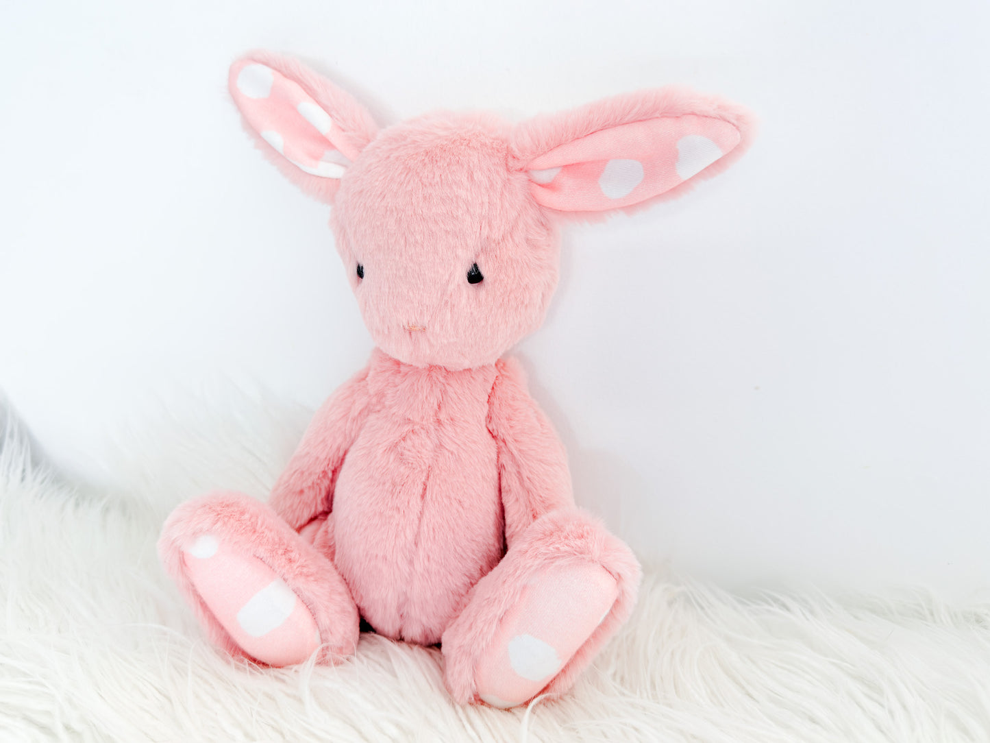 Blush Polka Dot Snuggle Bunny