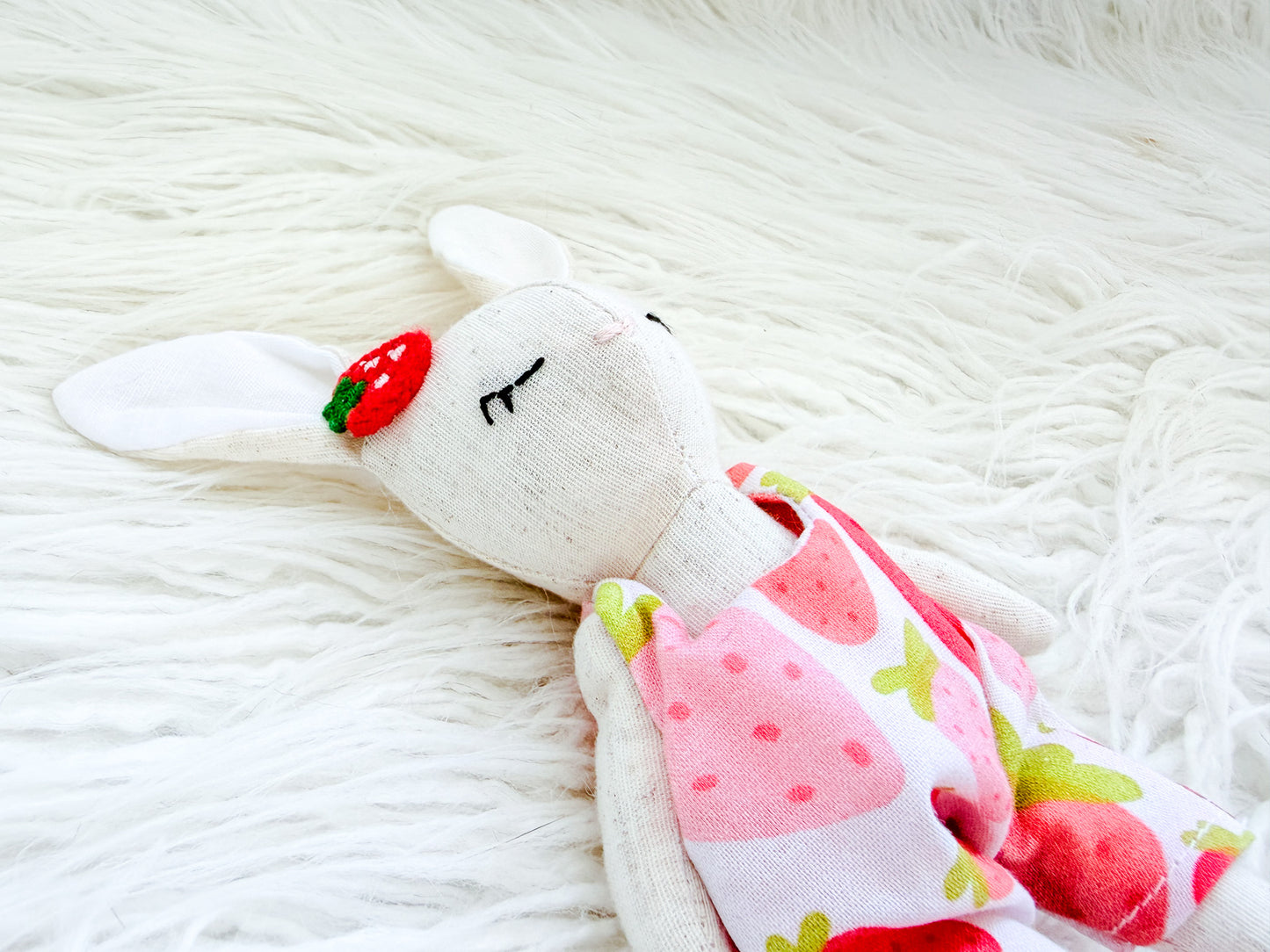 Strawberry & Cream Linen Bunny