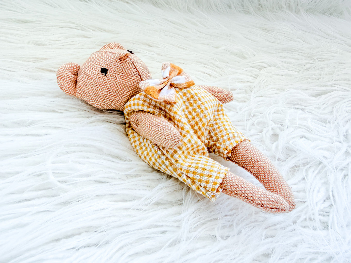 Marigold & Gingham Linen Bear