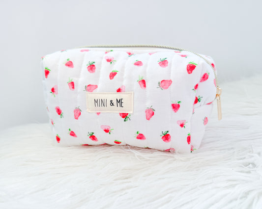 Strawberry Quilted Everything Pouch