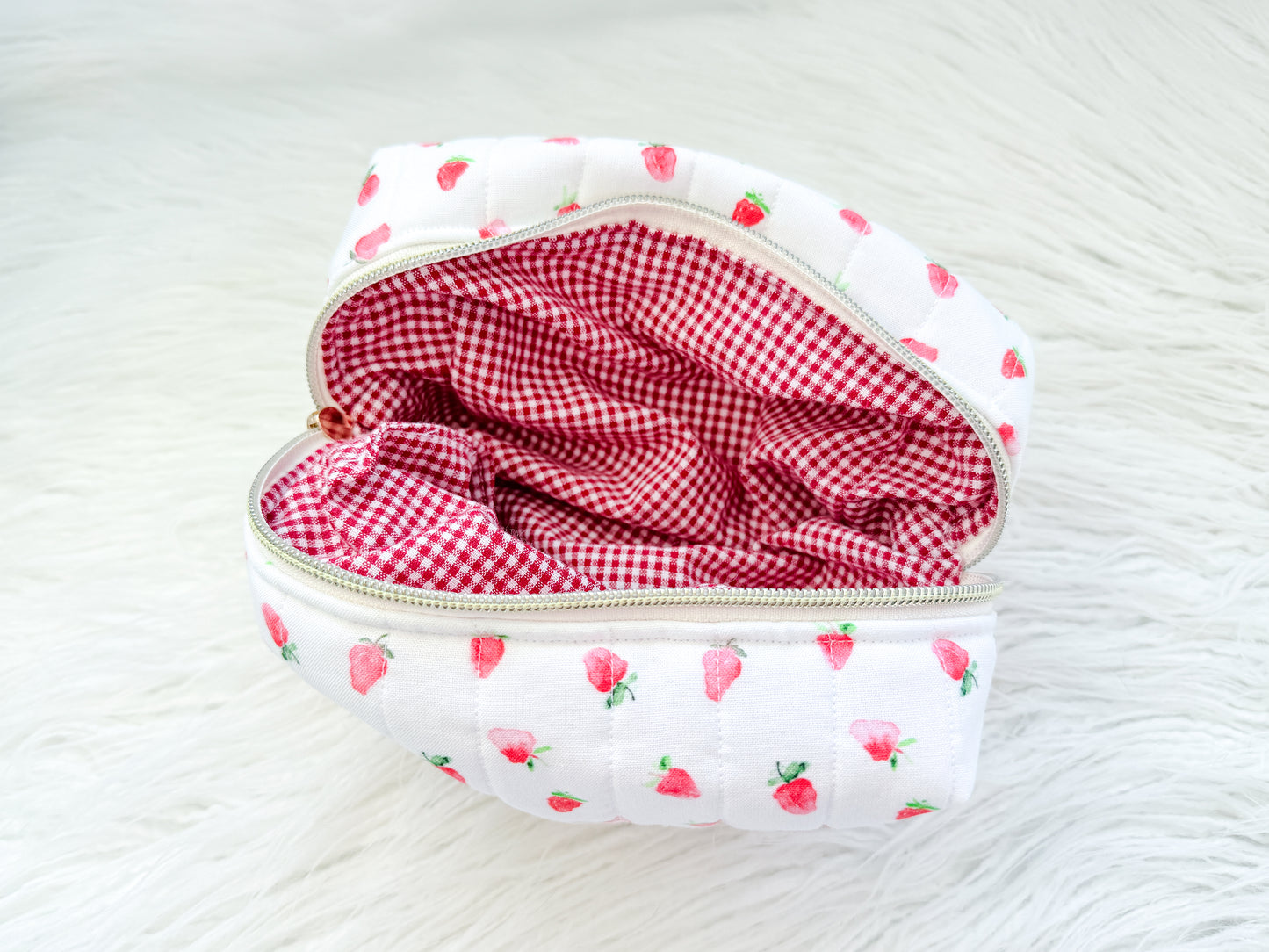 Strawberry Quilted Everything Pouch