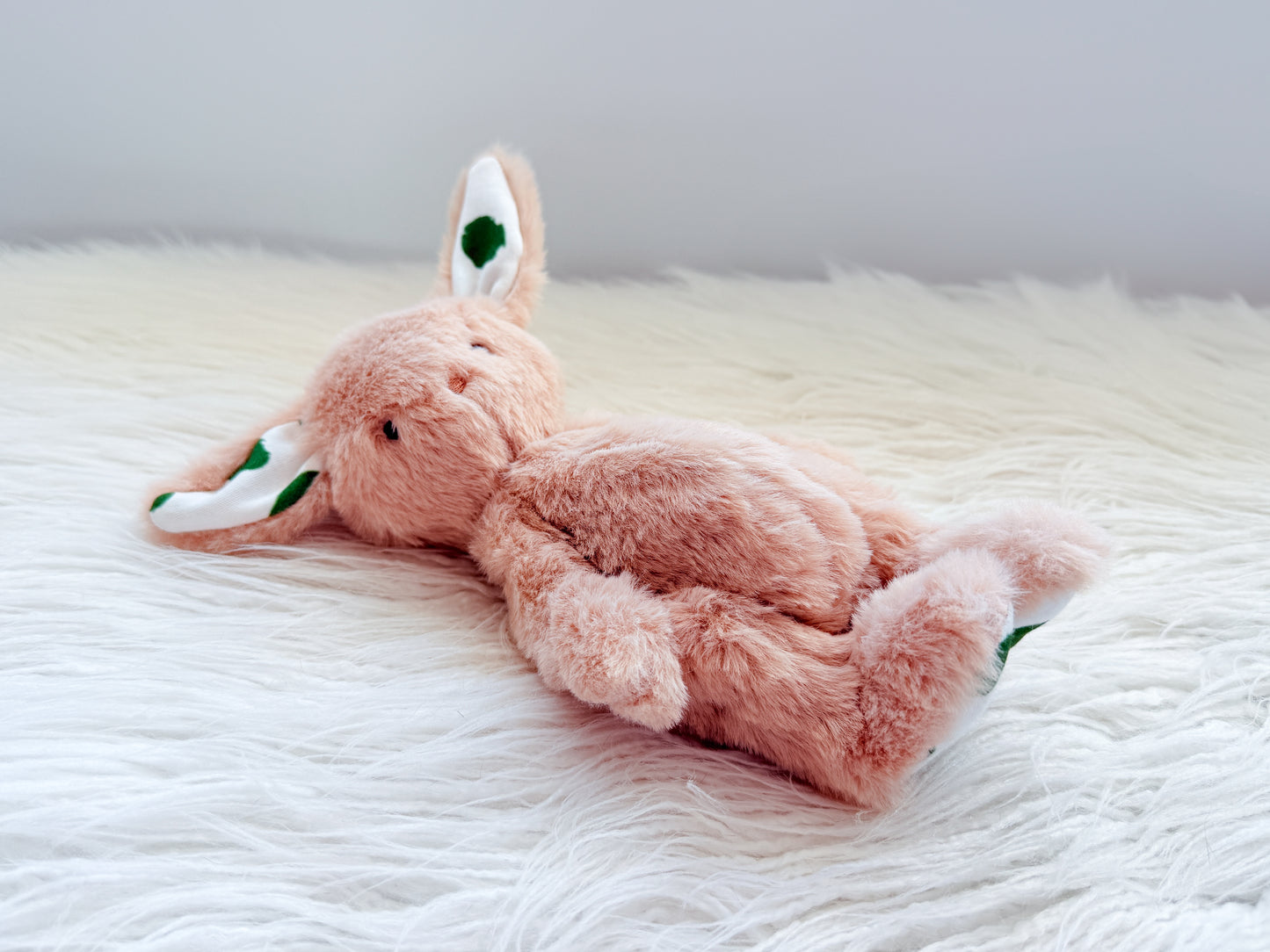 Mini Minky Snuggle Bunny in Tan and Green