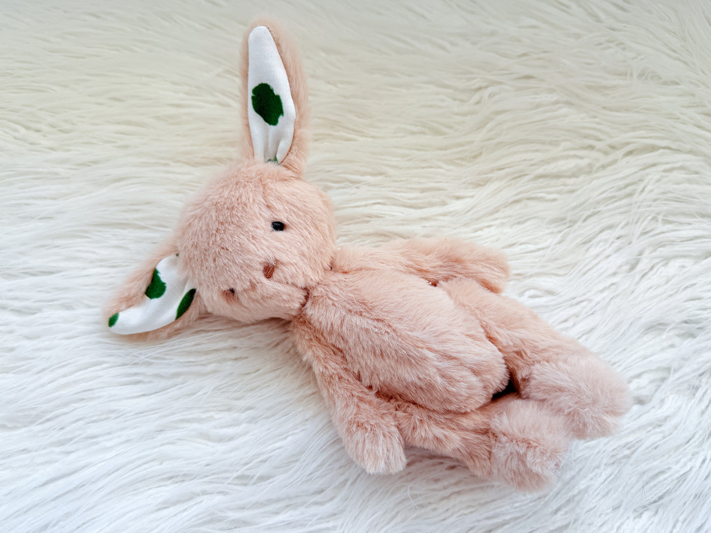 Mini Minky Snuggle Bunny in Tan and Green