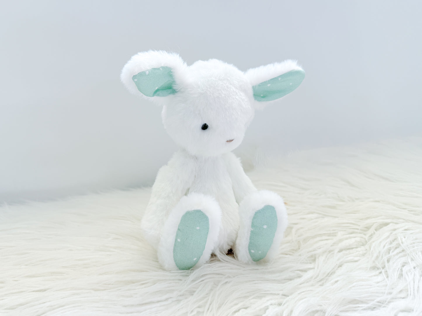 Mini Minky Snuggle Bunny in Snow and Green