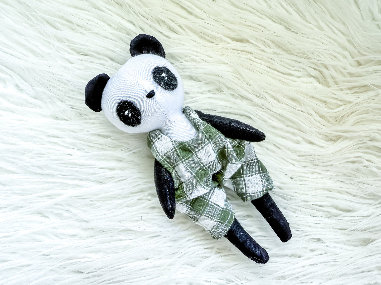 Emerald Linen Panda Bear
