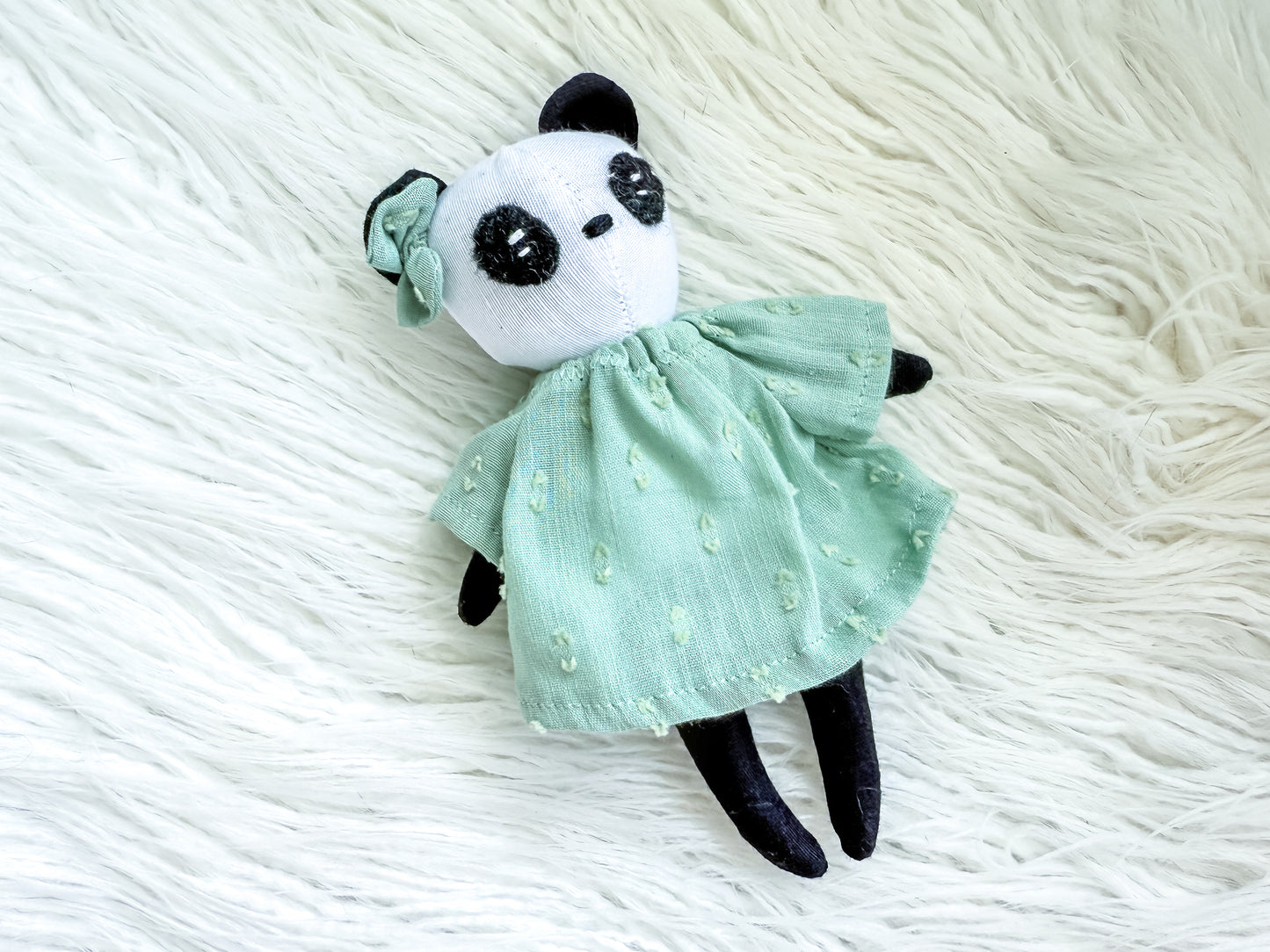 Emerald Panda Linen Bear