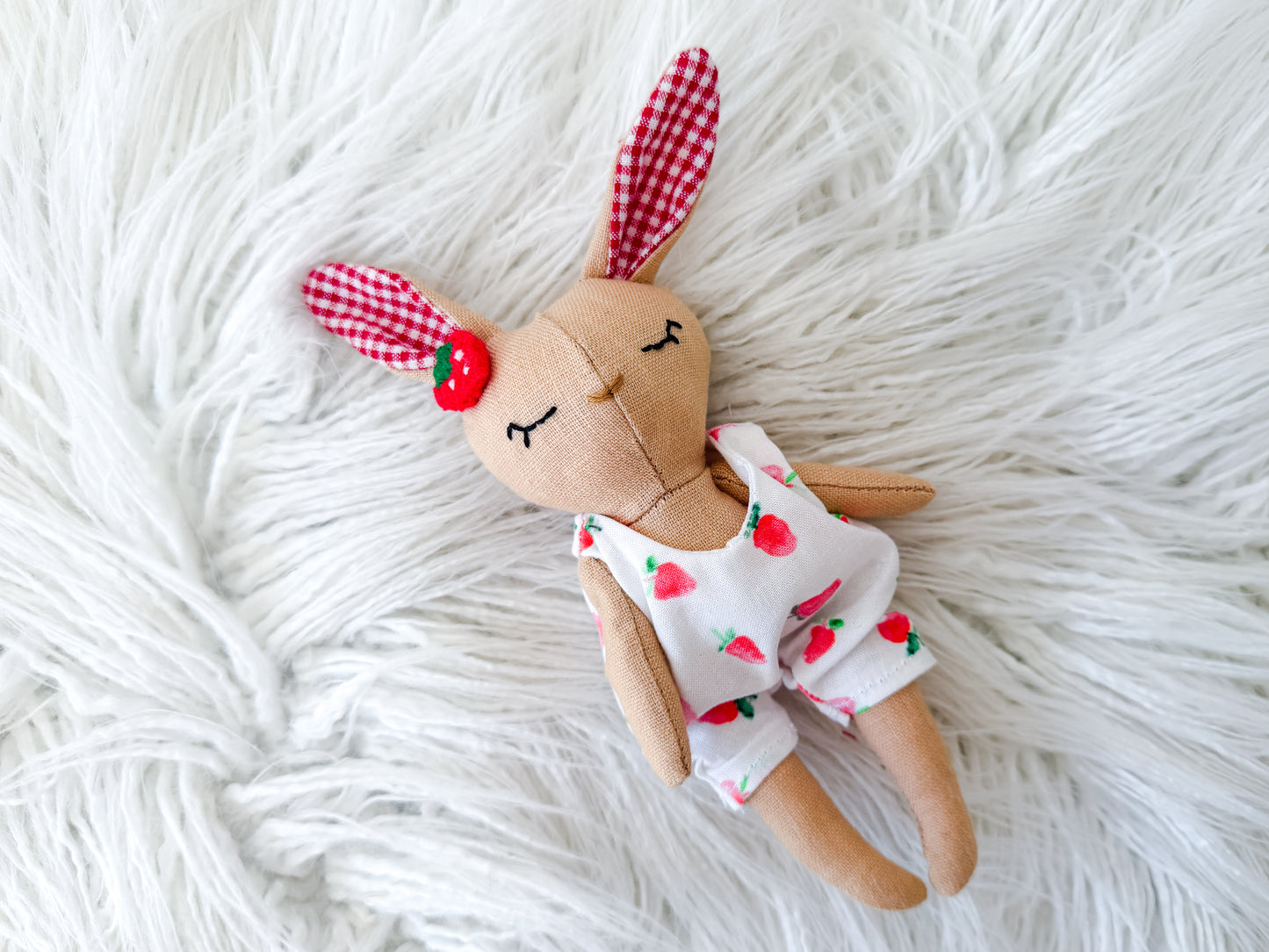 Millie the Strawberry Linen Bunny