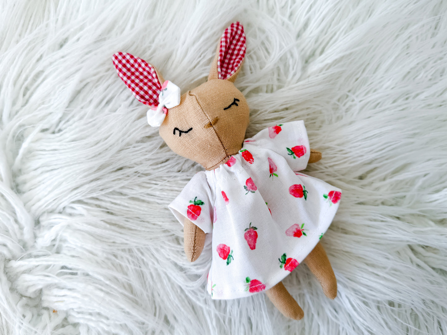 Lottie the Strawberry Linen Bunny