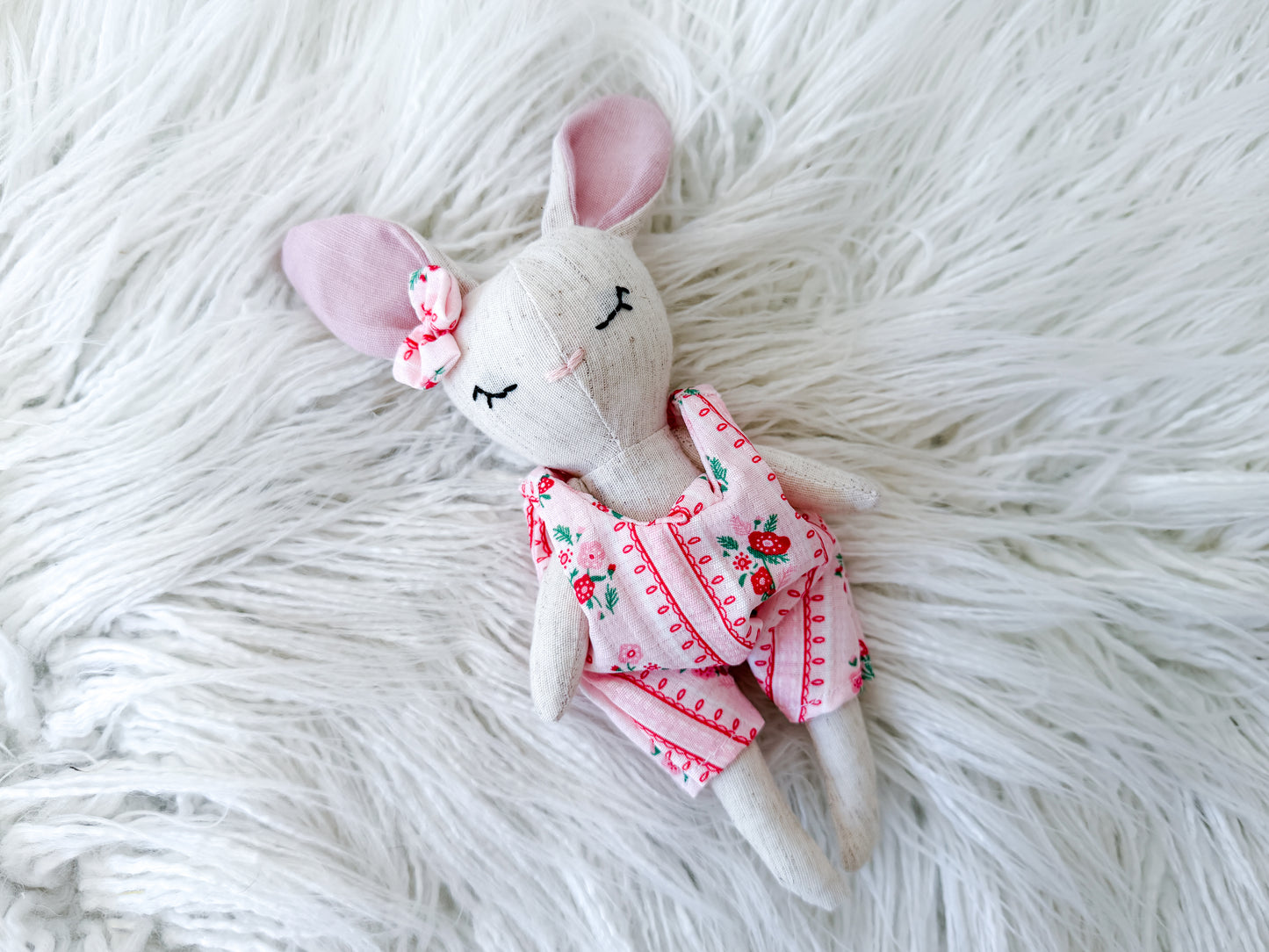 Clara the Floral Linen Bunny