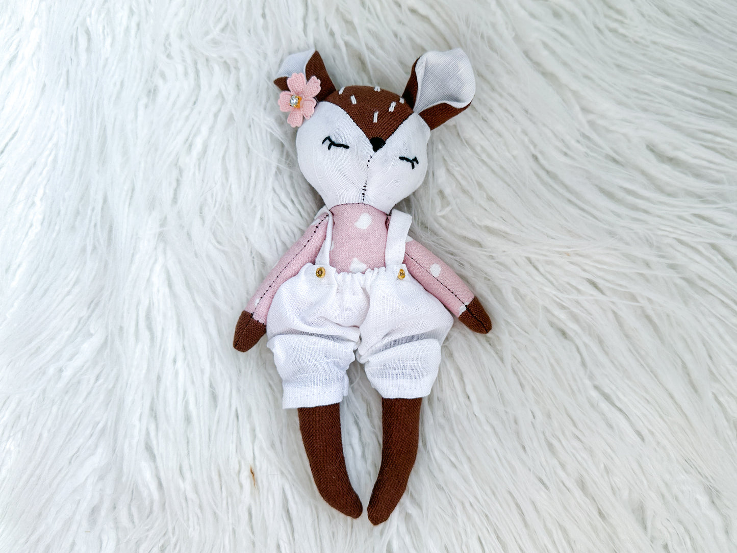 Mini Linen Deer in Brown