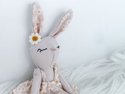 Mini Linen Bunny in Pink Daisy