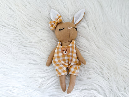 Mini Linen in Bunny in Mustard Gingham