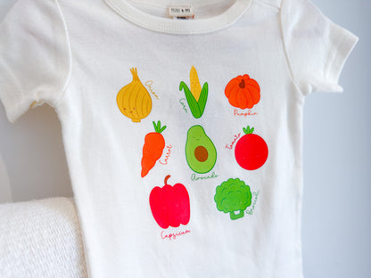 Organic Cotton Baby T-shirt – Veggie Garden