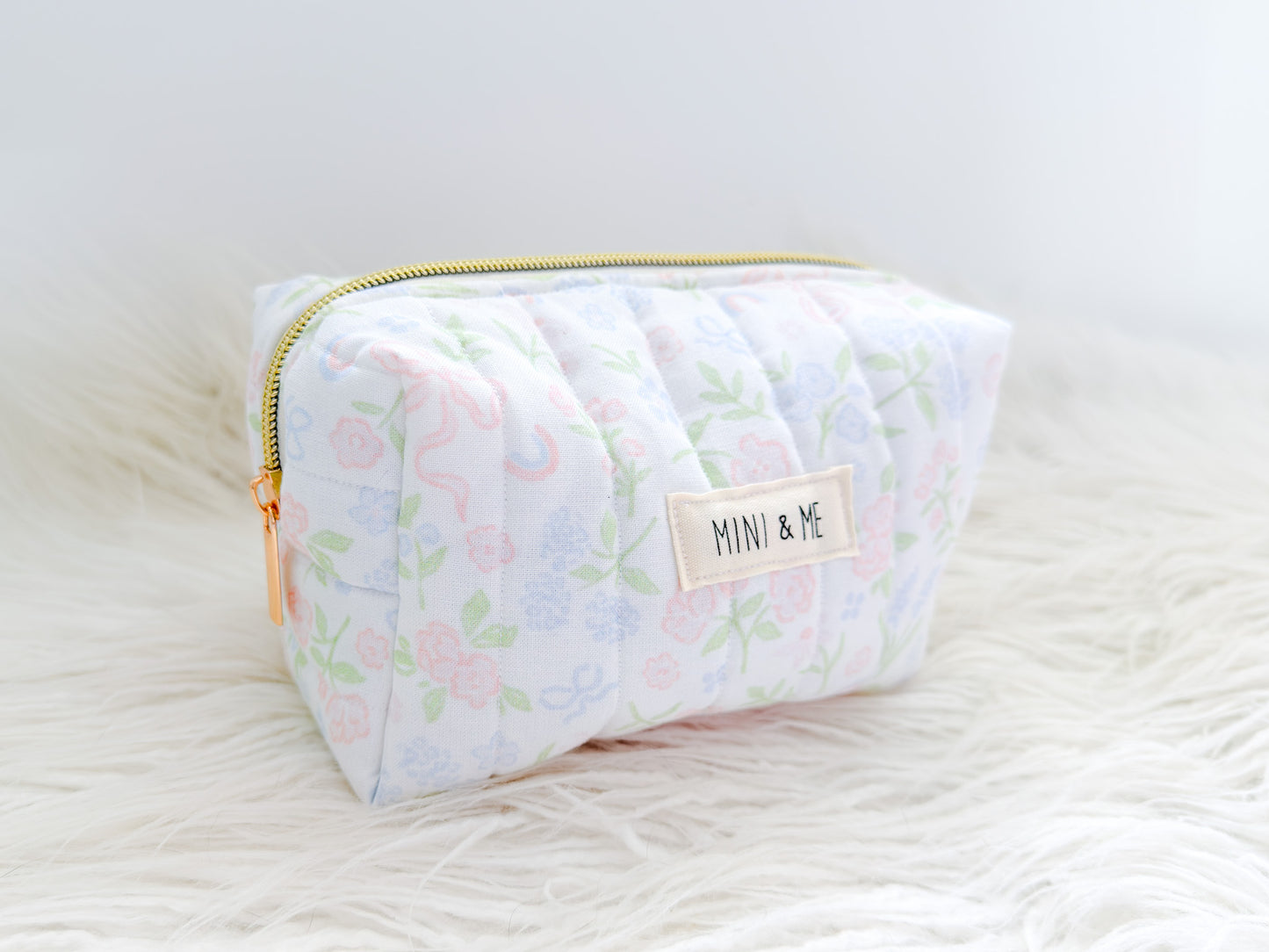 Pastel Meadow Bloom Quilted Everything Pouch