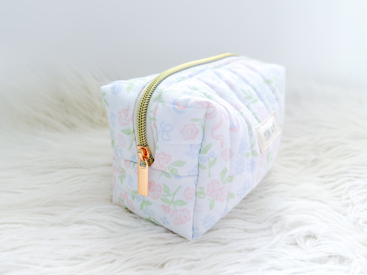 Pastel Meadow Bloom Quilted Everything Pouch