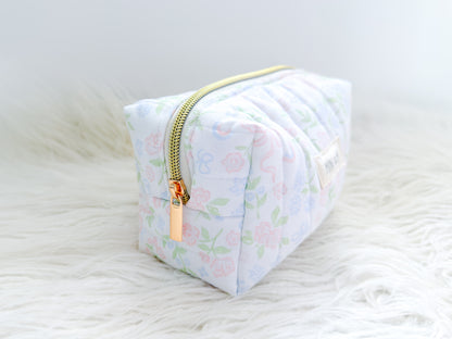 Pastel Meadow Bloom Quilted Everything Pouch