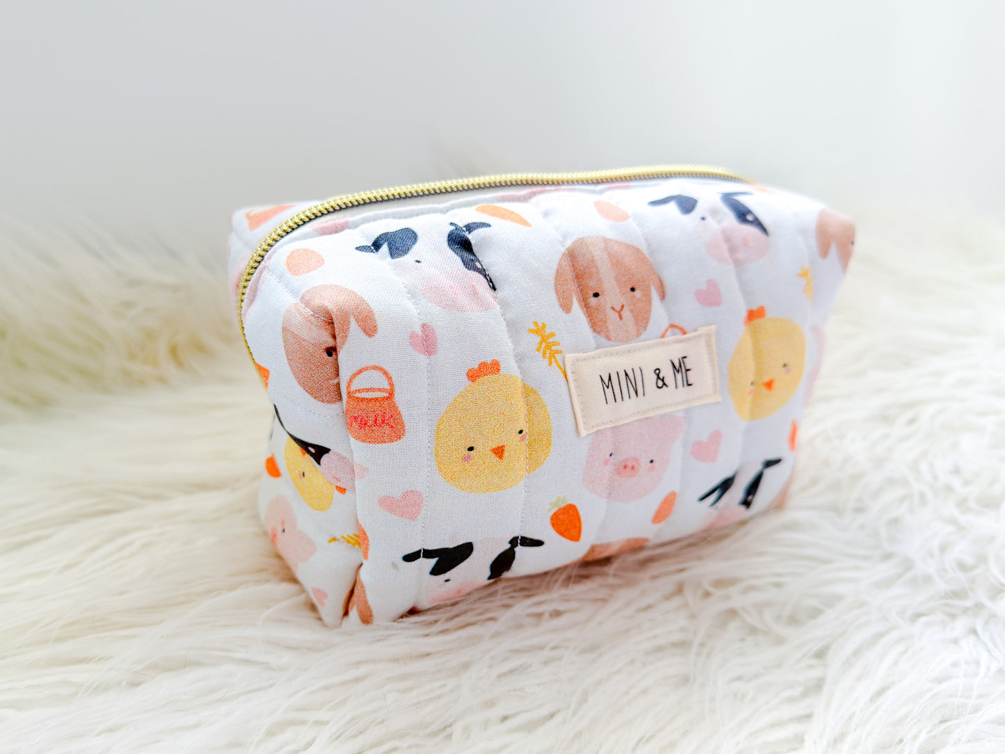 Farmyard Friends Quilted Everything Pouch – Mini & Me Original Print