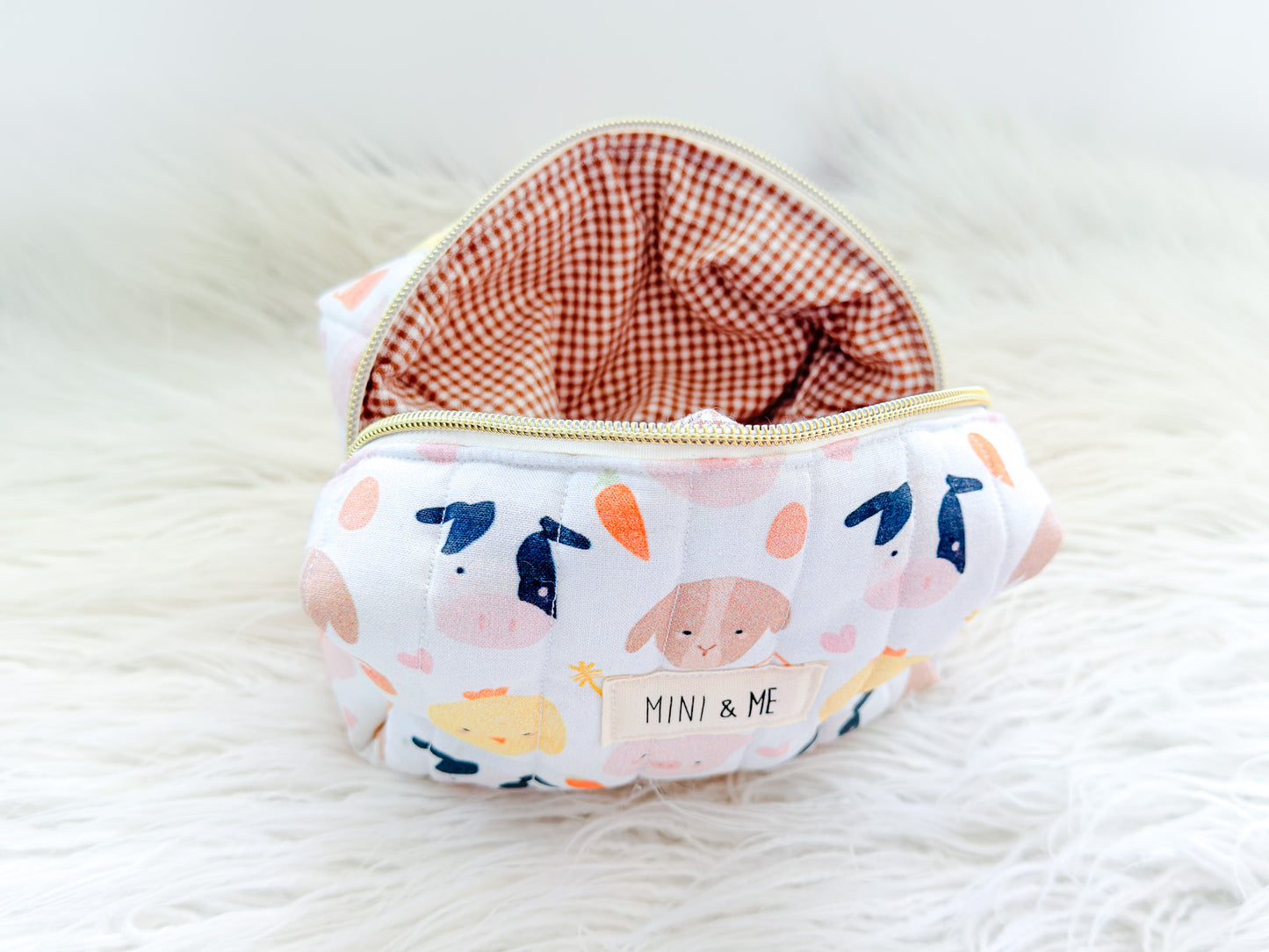 Farmyard Friends Quilted Everything Pouch – Mini & Me Original Print