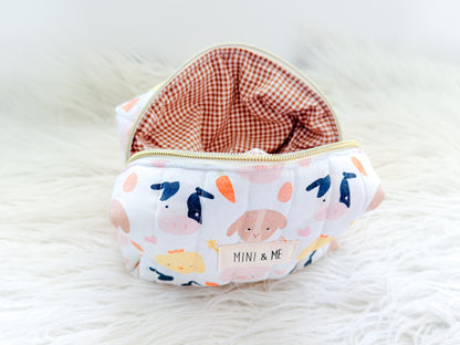 Farmyard Friends Quilted Everything Pouch – Mini & Me Original Print