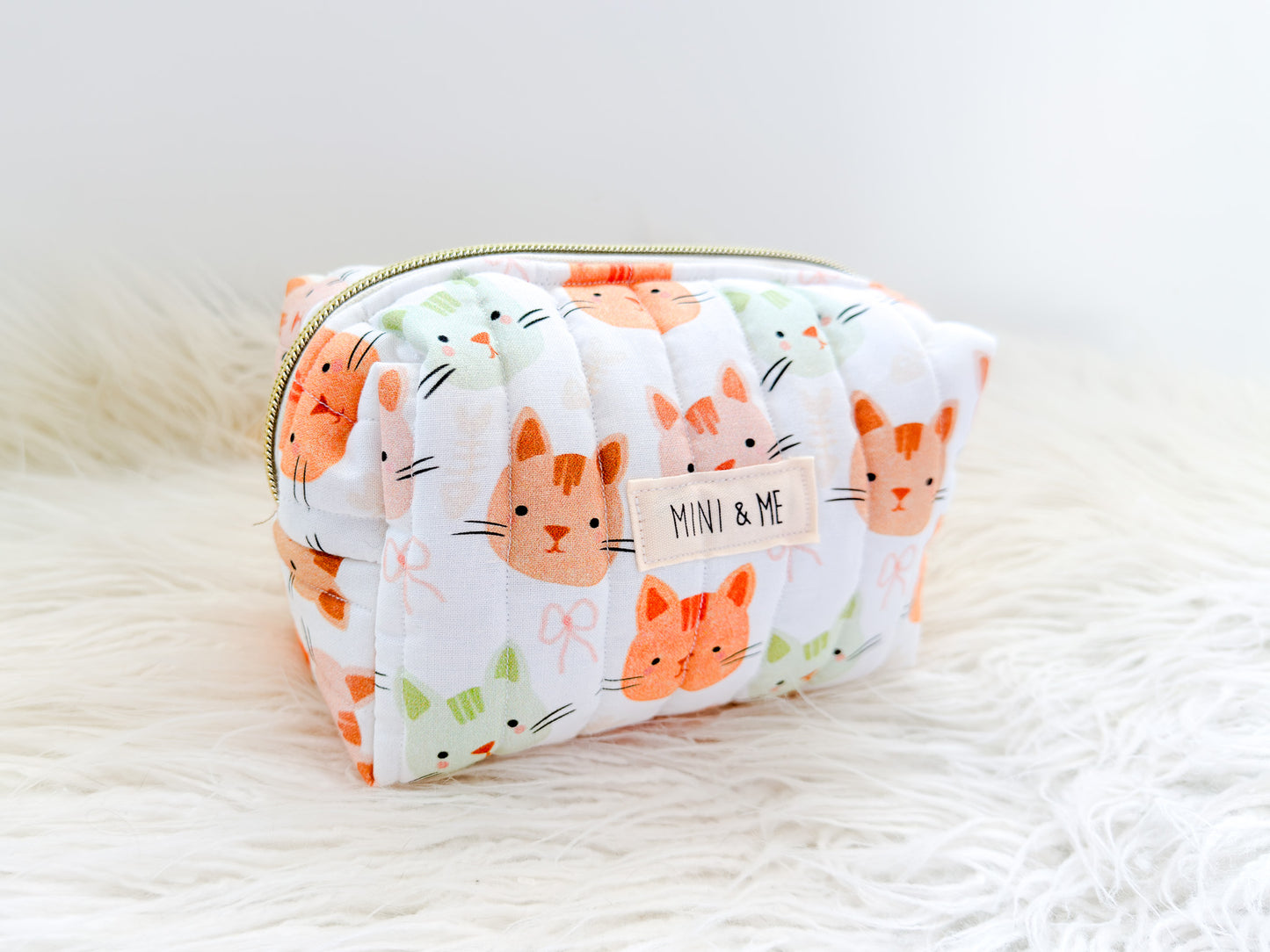 Meow Meadow Quilted Everything Pouch – Mini & Me Original Print