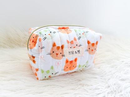 Meow Meadow Quilted Everything Pouch – Mini & Me Original Print