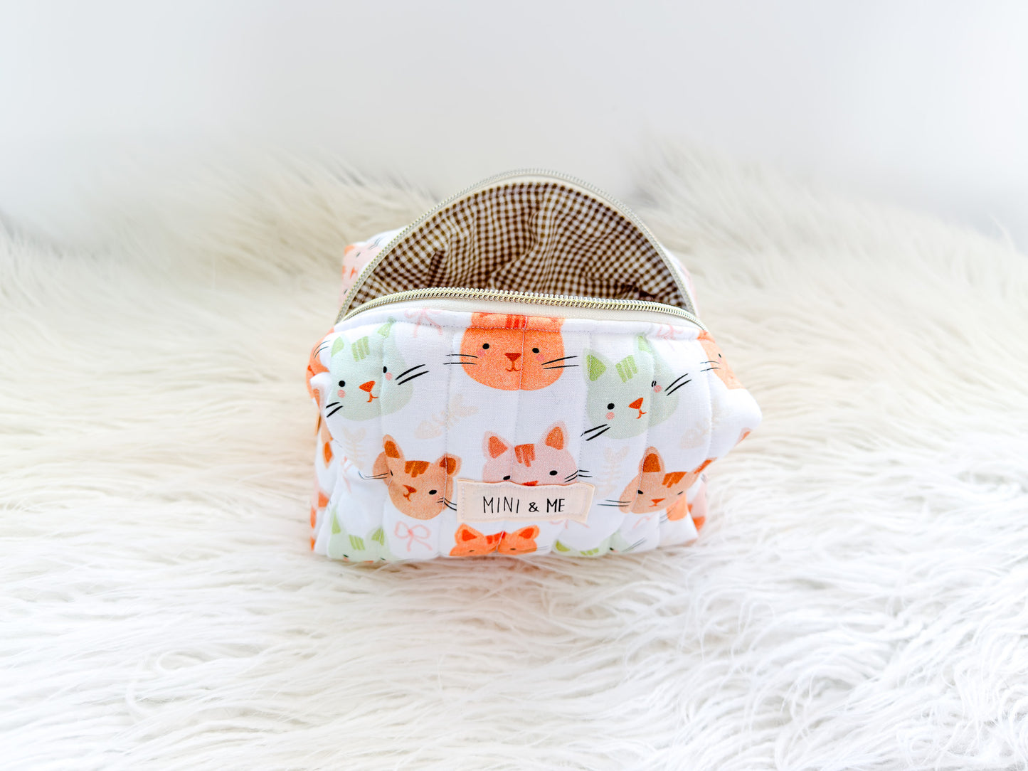 Meow Meadow Quilted Everything Pouch – Mini & Me Original Print