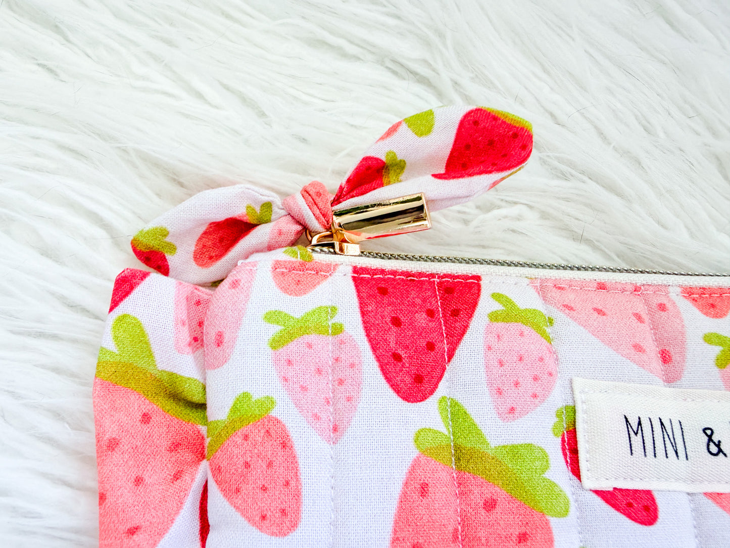 Strawberry Fields Ruffle Pouch – Mini & Me Original Print