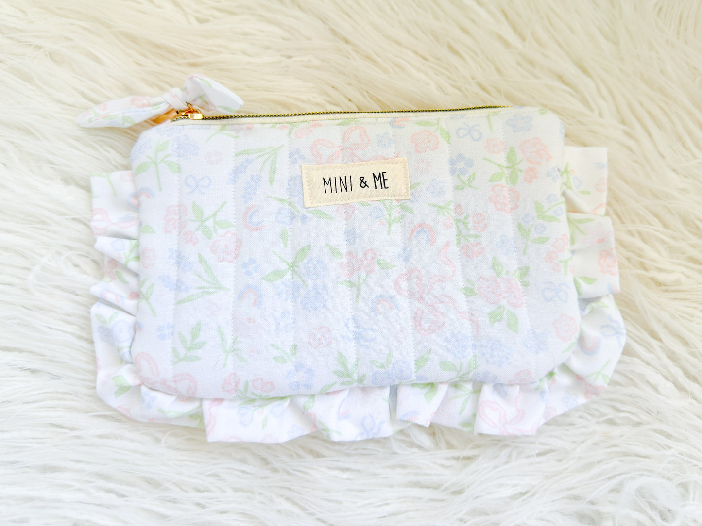 Pastel Meadow Bloom Ruffle Pouch
