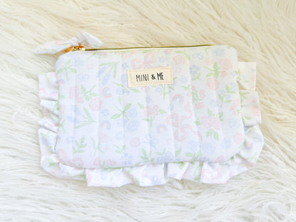 Pastel Meadow Bloom Ruffle Pouch
