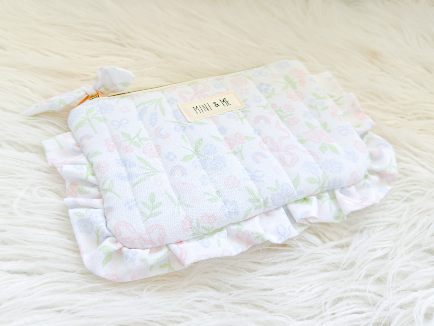 Pastel Meadow Bloom Ruffle Pouch