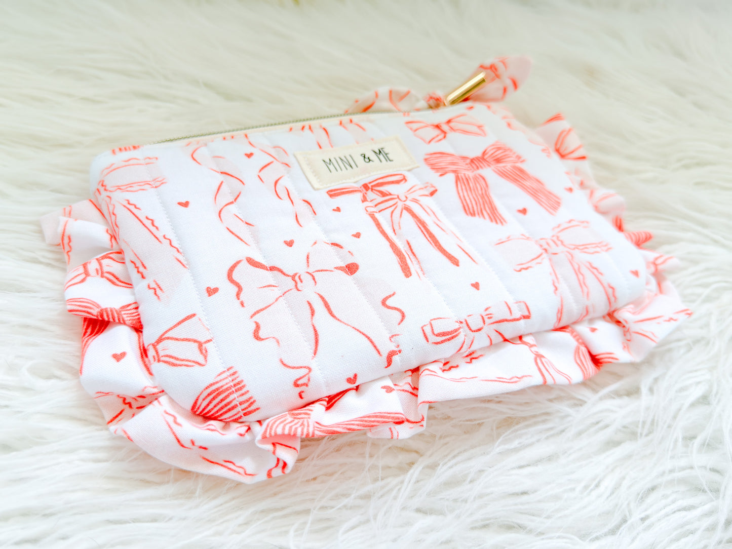 Cherry Bow Ruffle Pouch