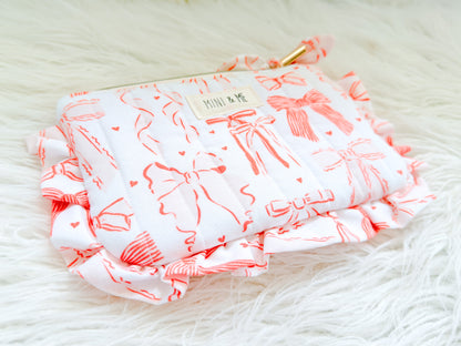 Cherry Bow Ruffle Pouch