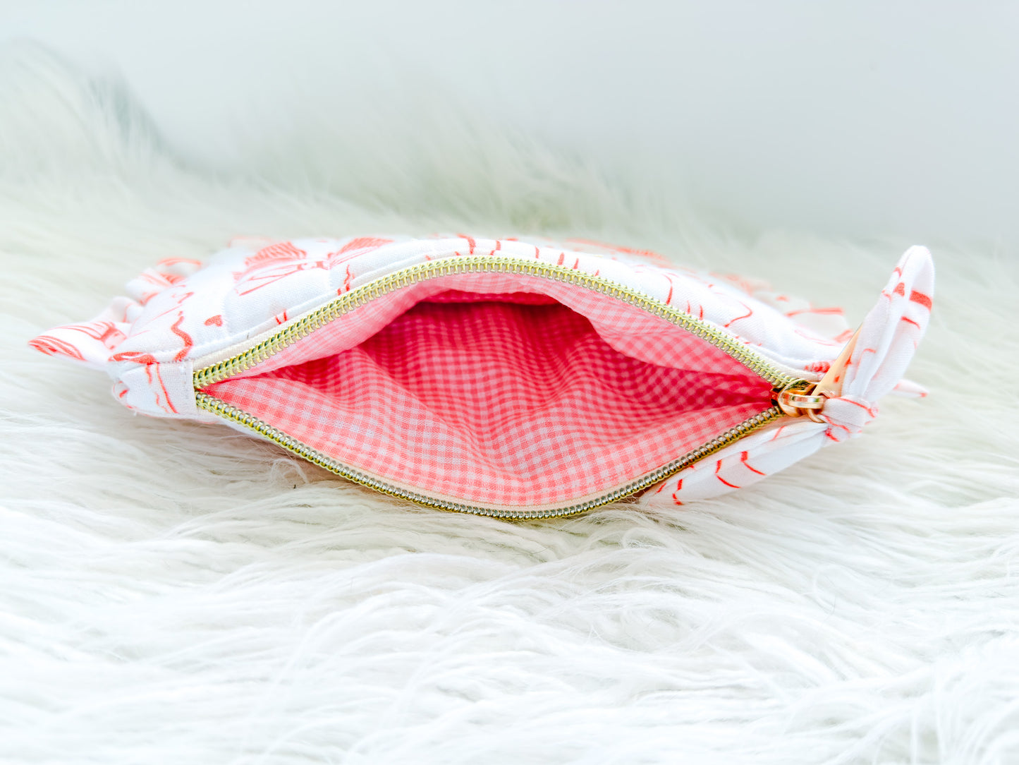 Cherry Bow Ruffle Pouch
