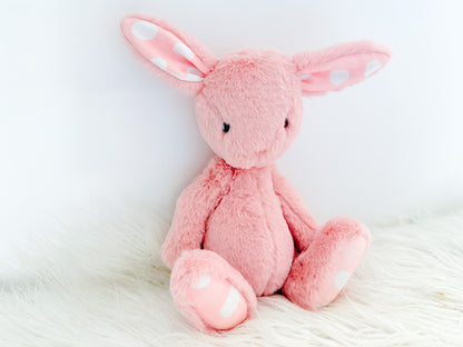 Blush Polka Dot Snuggle Bunny