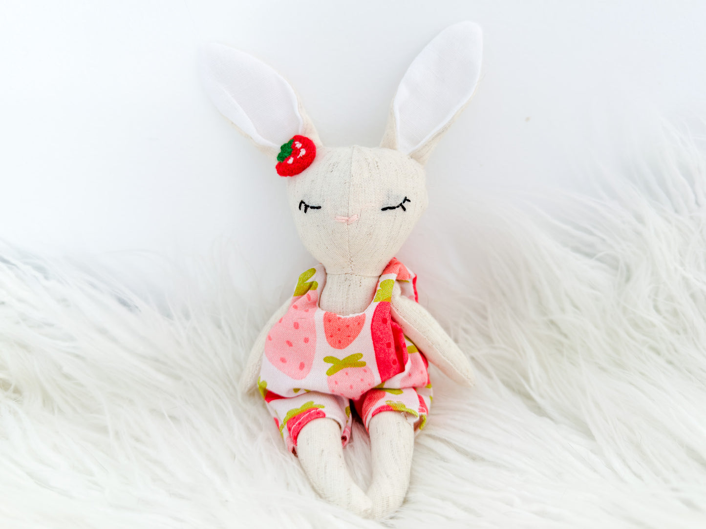 Strawberry & Cream Linen Bunny