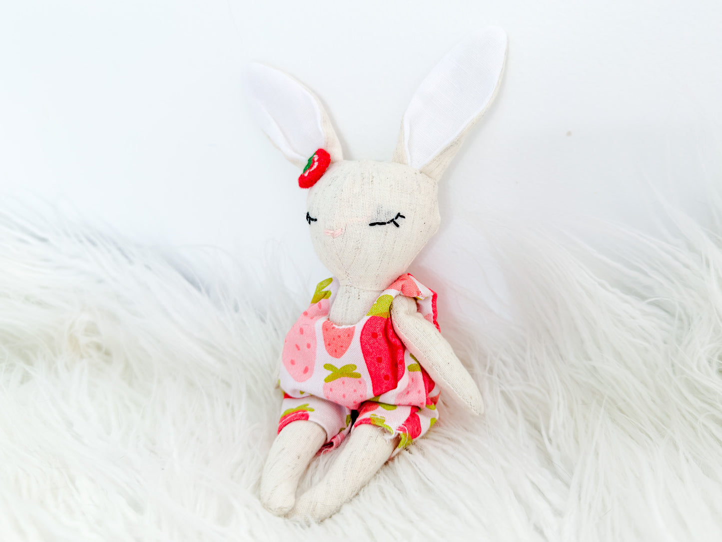 Strawberry & Cream Linen Bunny