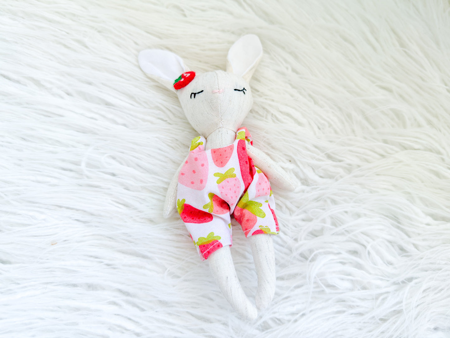 Strawberry & Cream Linen Bunny