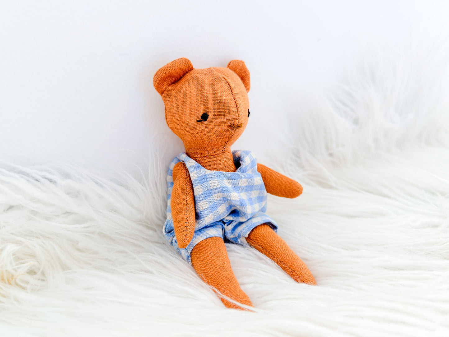 Honey & Gingham Linen Bear