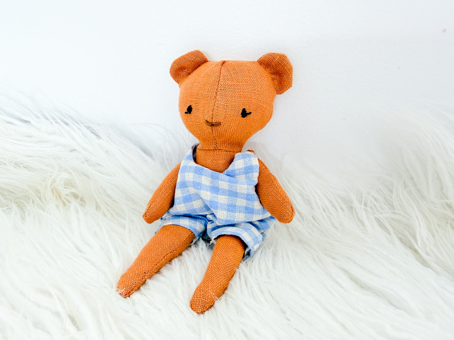 Honey & Gingham Linen Bear