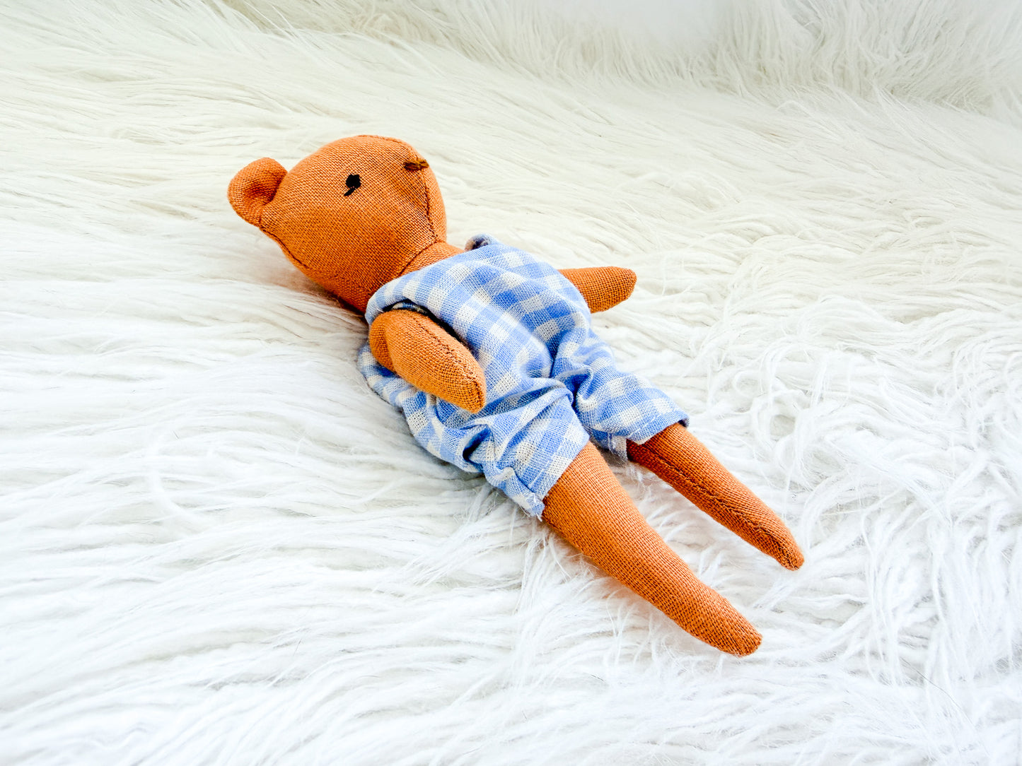 Honey & Gingham Linen Bear