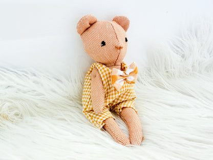 Marigold & Gingham Linen Bear