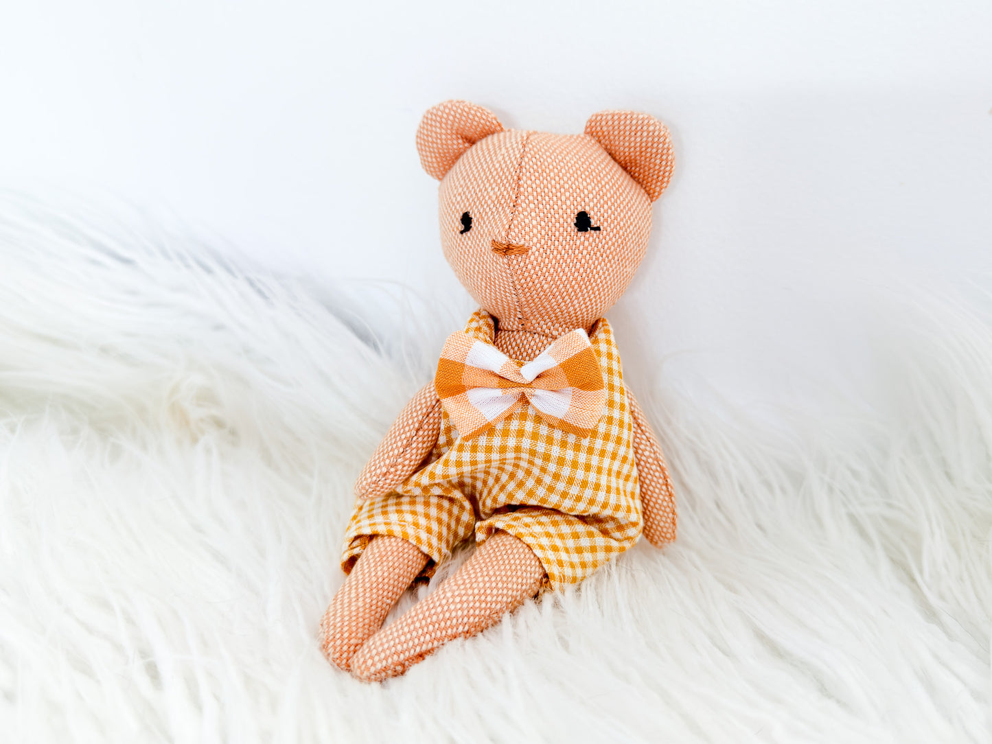 Marigold & Gingham Linen Bear