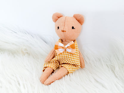 Marigold & Gingham Linen Bear