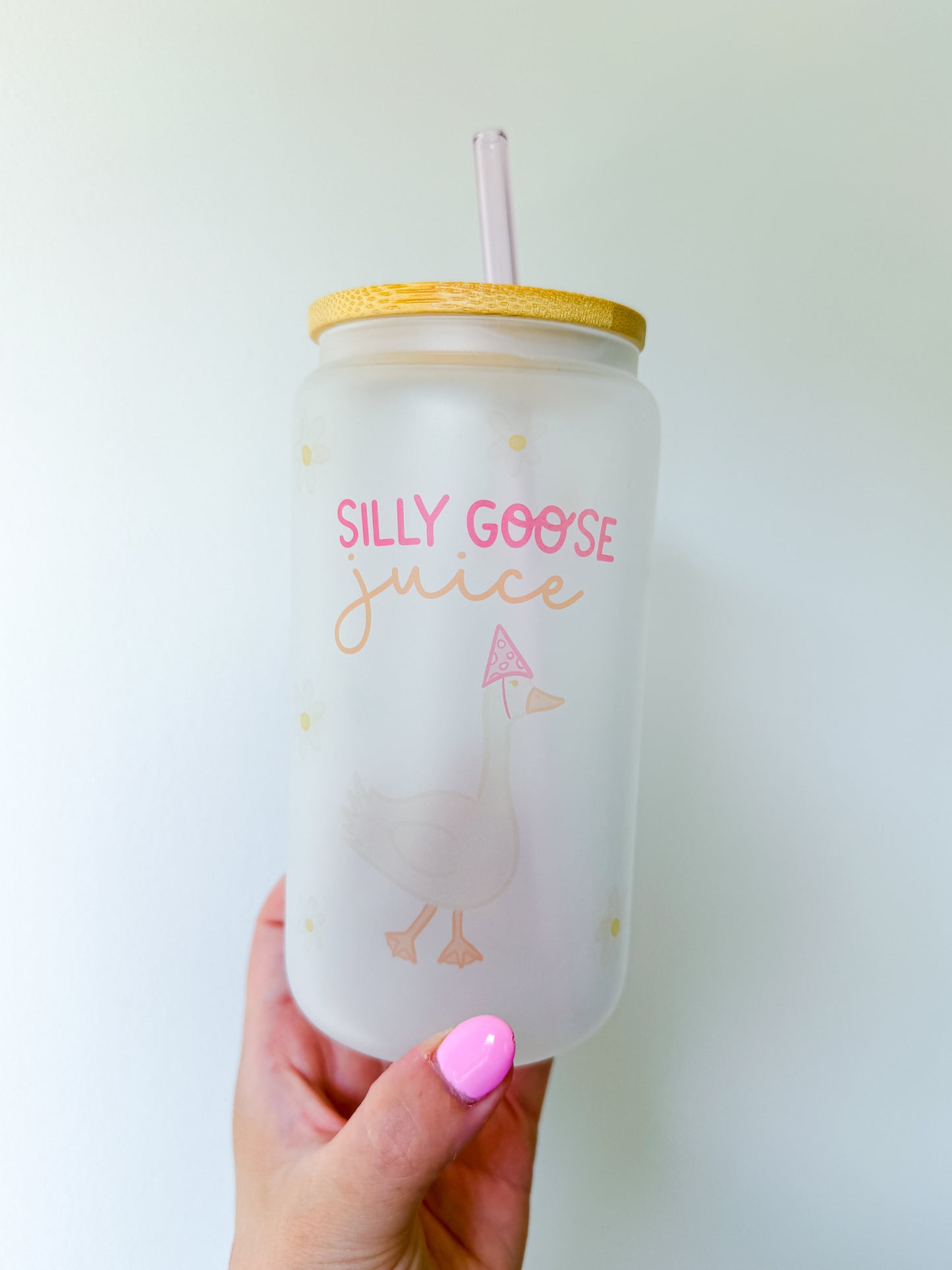 16oz Eco-Friendly Frosted Glass Tumbler - Silly Goose Juice