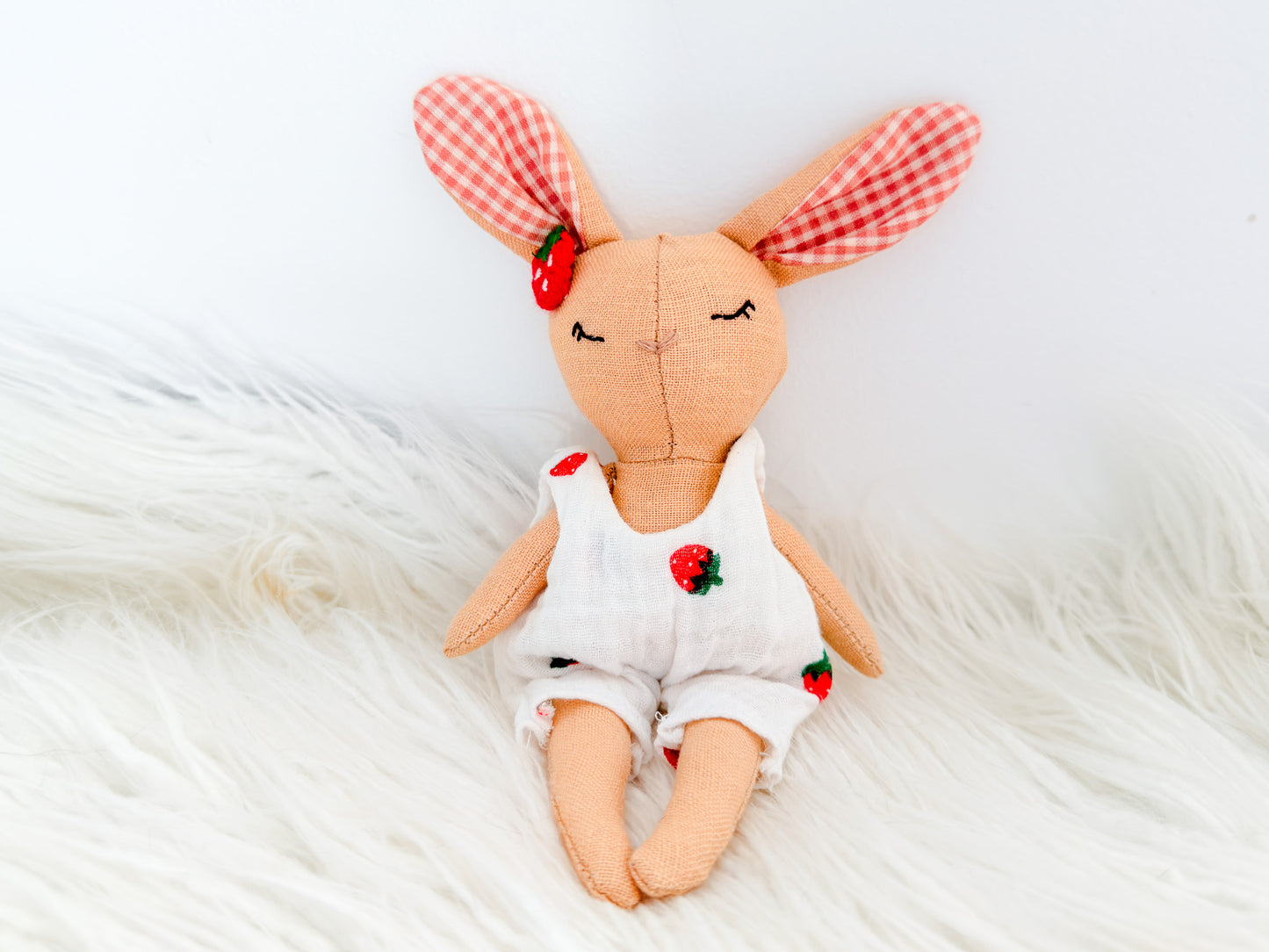 Strawberry Patch Linen Bunny