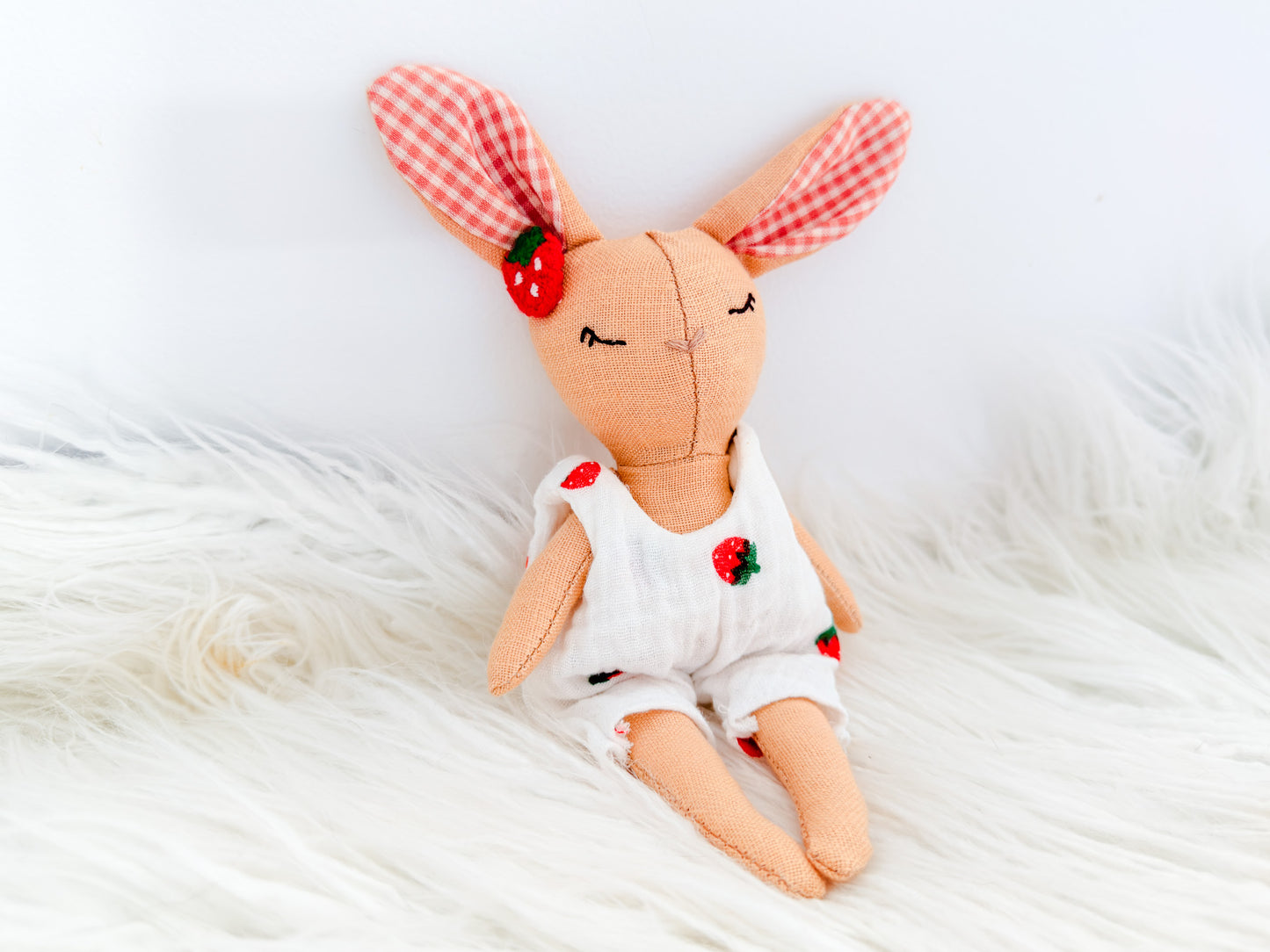 Strawberry Patch Linen Bunny