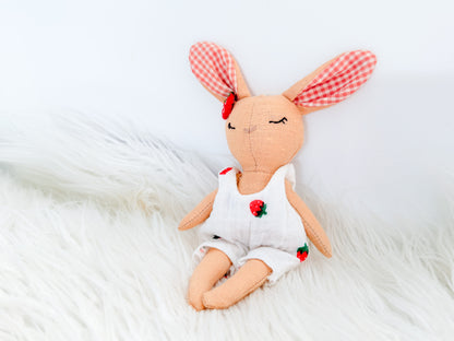 Strawberry Patch Linen Bunny
