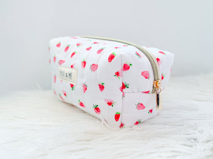 Strawberry Quilted Everything Pouch